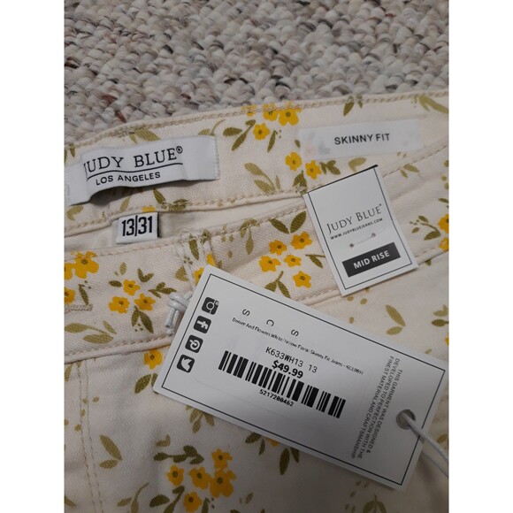 NWT Judy Blue Golden Meadow Floral Cottagecore Mid-Rise Skinny Fit 13/31 - Picture 8 of 9
